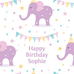 purple elephant wrapping paper
