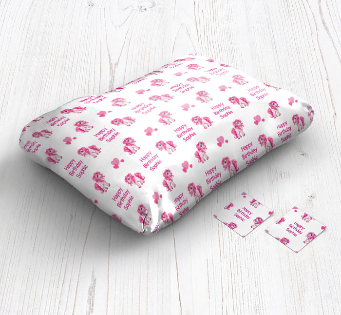 pink pony wrapping paper