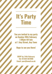 gold foil stripes party invitations