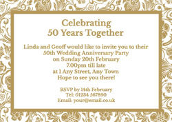gold foil floral border invitations