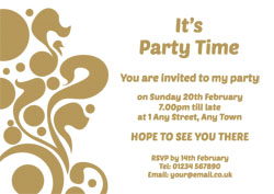 gold foil lava party invitations