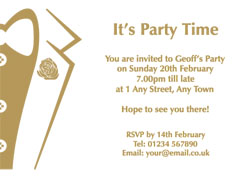 gold foil tuxedo party invitations