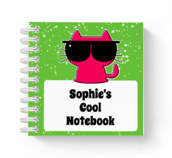 pink party cat mini notebook