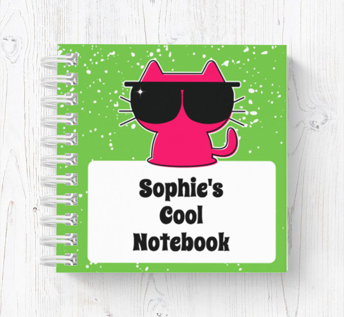 pink party cat mini notebook