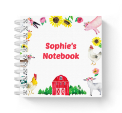 farm animals mini notebook