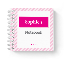 pink stripes mini notebook