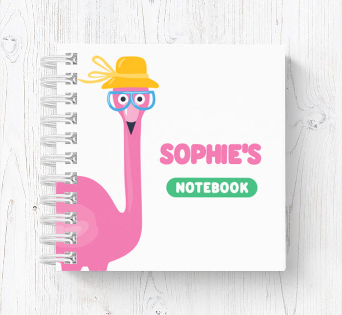 fun flamingo mini notebook