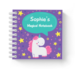 purple unicorn mini notebook