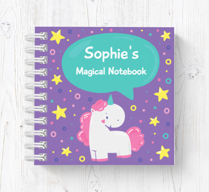 purple unicorn mini notebook