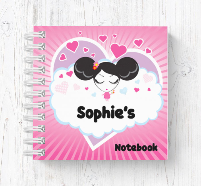 little girl mini notebook