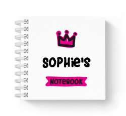 pink crown mini notebook