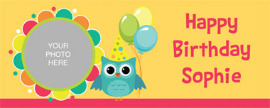 owl photo upload party banner