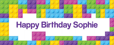 girls lego bricks party banner