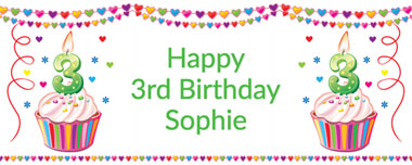 3rd birthday party banner