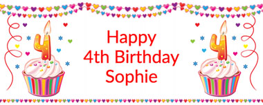 4th birthday party banner