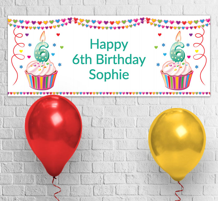 6th birthday party banner