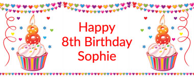 8th birthday party banner