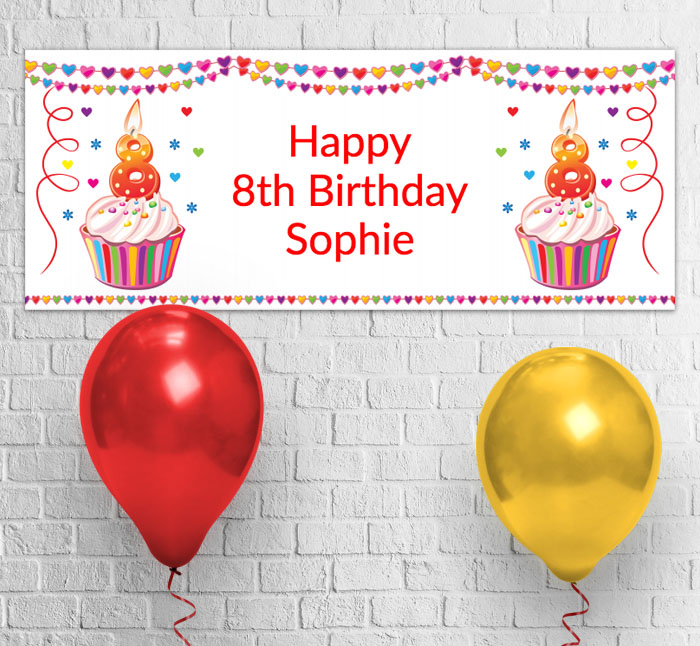 8th birthday party banner