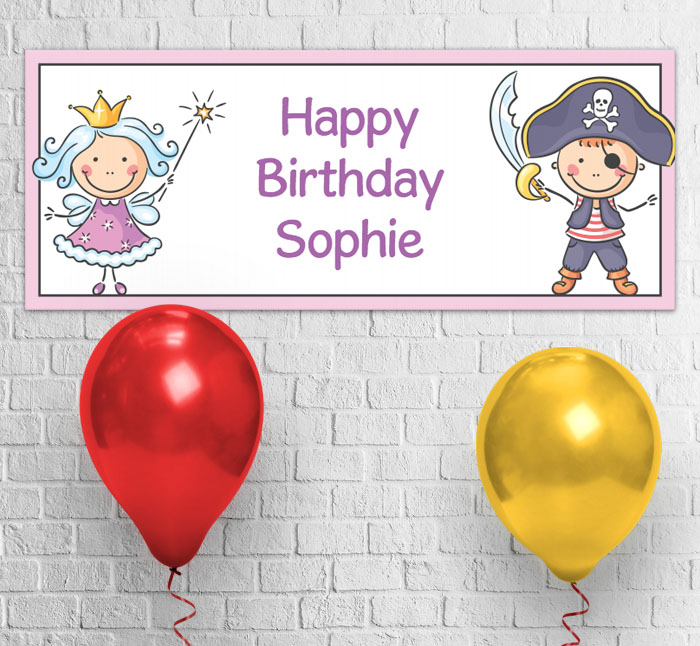 fairy and pirate party banner