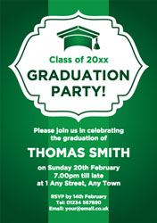 green graduation invitations