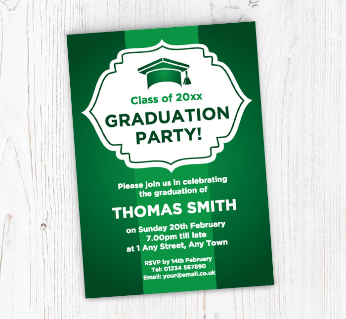 green graduation invitations