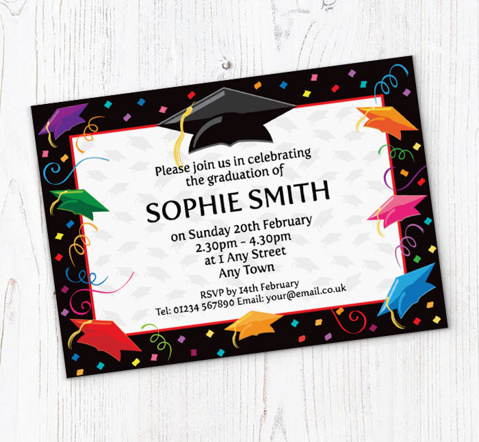 mortar border graduation invitations