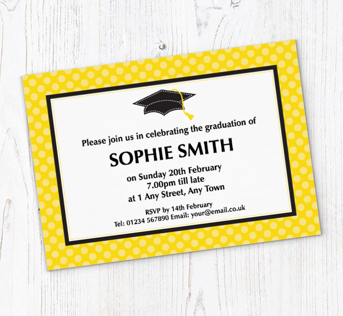 yellow graduation invitations