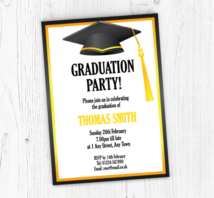 graduation hat invitations