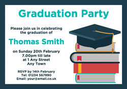 graduation books party invitations