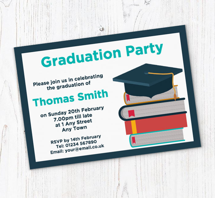 graduation books party invitations