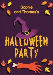 witches hat party invitations