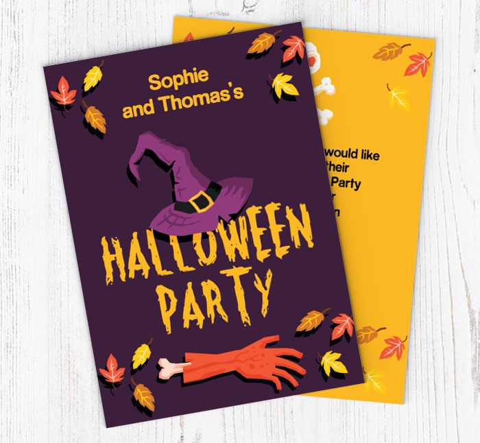 witches hat party invitations