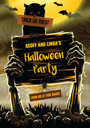 zombie hands party invitations