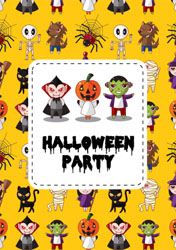 halloween characters invitations