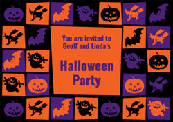 halloween mosaic party invitations