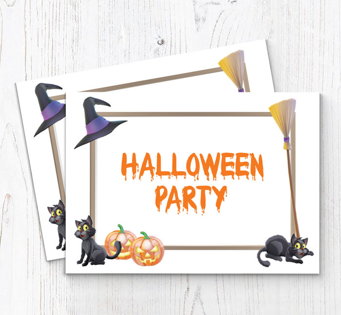 black cats party invitations