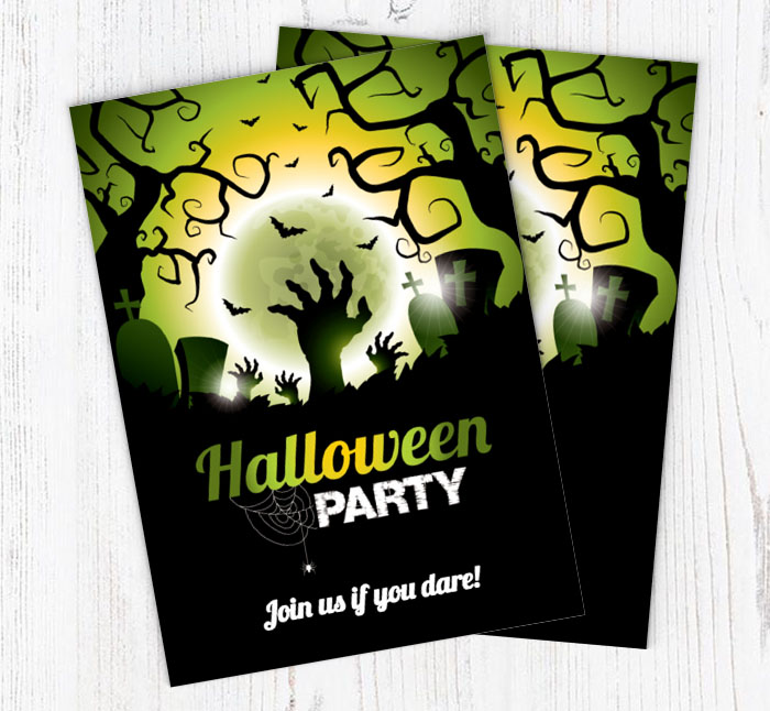 scary hands party invitations