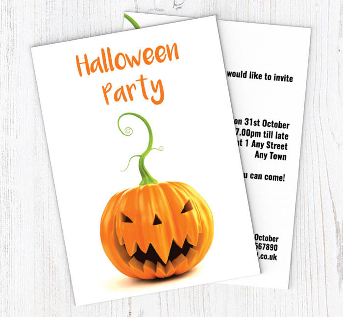 carved pumpkin party invitations