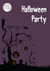 purple halloween invitations