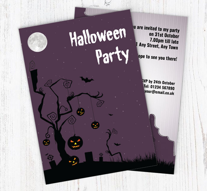 purple halloween invitations