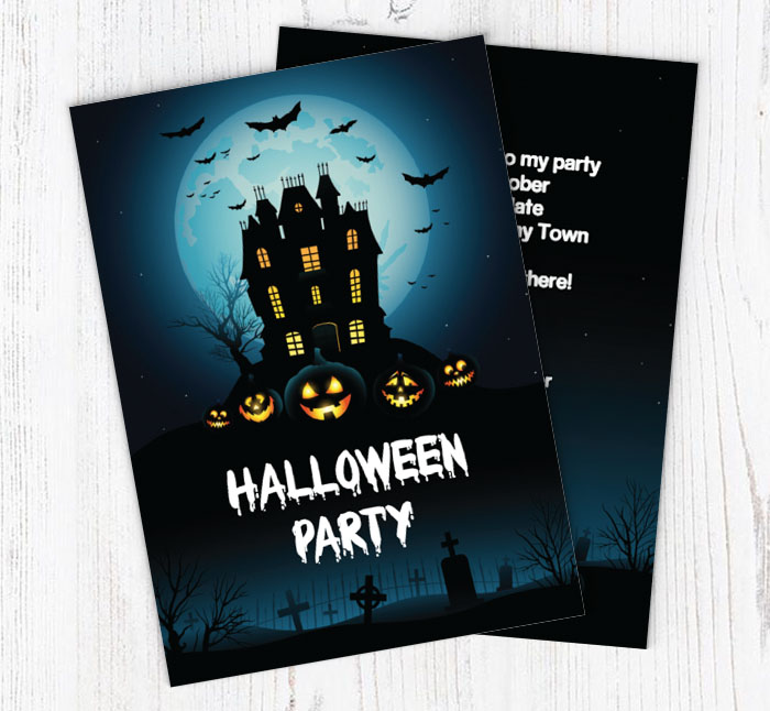 lit up pumpkins invitations