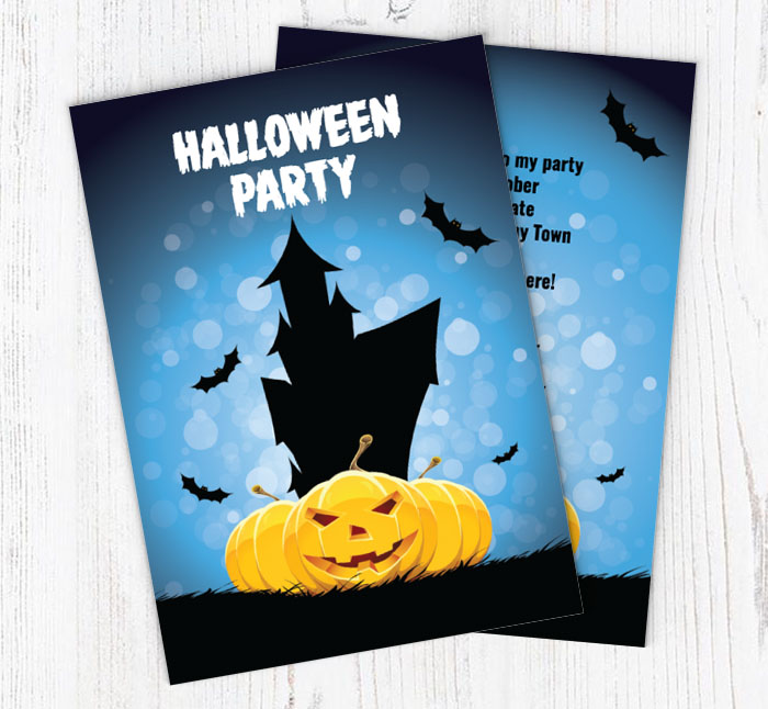 flying bats party invitations