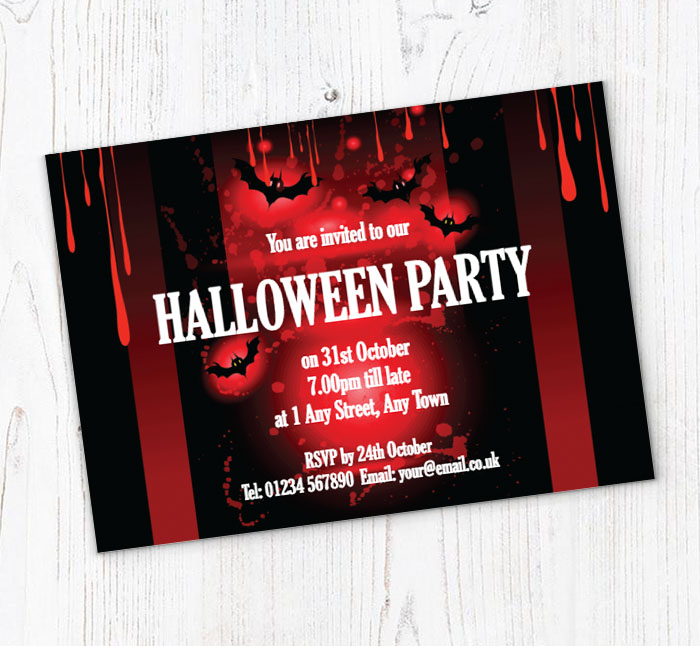 blood and bats invitations