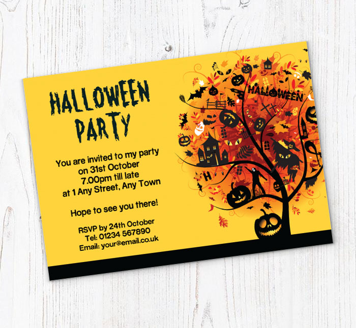 halloween tree party invitations