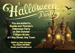 halloween castle party invitations