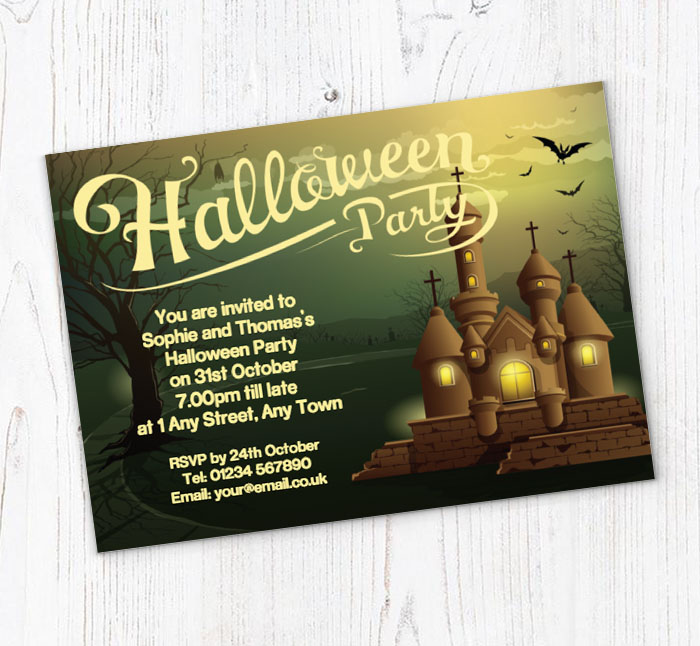 halloween castle party invitations