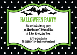 bats and dots party invitations