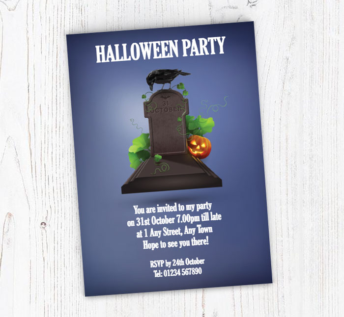 gravestone party invitations