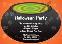 big cauldron party invitations