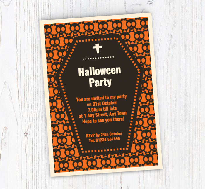coffin party invitations